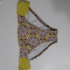 NWT SPRIT GREEN/BROWN  HIPSTER SWIM BOTTOM SZ L.
